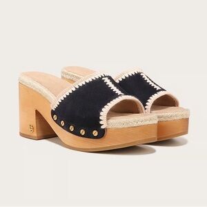 VERONICA BEARD Eclipse Suede Hannalee Jute Sandals navy 10. Never worn outside.